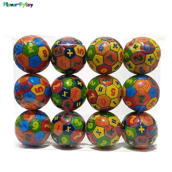 1 шт. Твердый мягкий эластичный мяч 6,3 см для детей раннего возраста, декомпрессионные цифровые футбольные игрушки, разные цвета