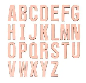 10 шт./лот, Обычный Цвет Розового Золота, 30 мм, Скользящие Буквы A -Z, Подходят для браслета с подвесками 