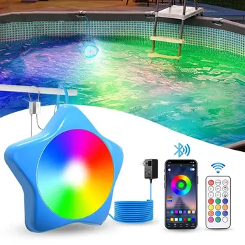 12 В Умный контроллер Bluetooth, Изменяющий цвет, Подводные светодиодные фонари для бассейна Мощностью 20 Вт для наземного бассейна
