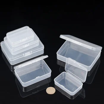 12 шт./компл., прямоугольная пустая пластиковая коробка смешанного размера, прозрачные контейнеры для хранения бусин, упаковка ювелирных изделий, Дисплей, Органайзер