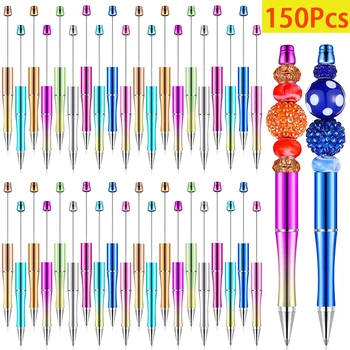150шт Пластиковая ручка с бисером, Шариковая ручка, Многоцветная Шариковая ручка 