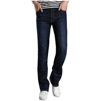 2019 мужские модные рабочие расклешенные джинсы, обрезанные мужские джинсы-клеш, узкие хлопчатобумажные джинсовые брюки, мужские расклешенные джинсы, обрезанные брюки