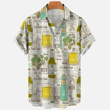 2022 Гавайский Стиль, Свободная Дышащая Ретро Мода, 3d Мужская Гавайская Рубашка, Повседневные Рубашки, Мужская Рубашка, Модная Свободная Рубашка С Коротким Рукавом
