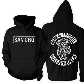2023 Высококачественная флисовая толстовка S-Sons of Anarchys Samcro с трафаретной печатью, Пуловеры с капюшоном, топы