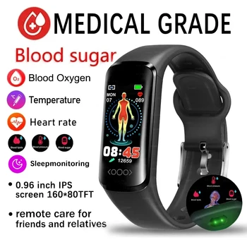 2023 Здоровые Смарт-Часы с уровнем глюкозы в крови Для Мужчин, ЭКГ + PPG, Измерение артериального Давления, IP68, Водонепроницаемый Спортивный Фитнес-Браслет, Умные Часы