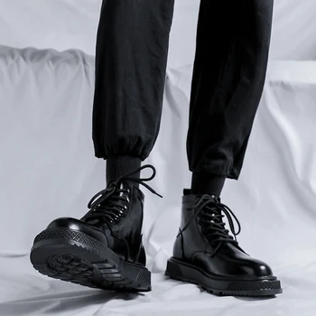 2023 новая корейская версия износостойких модных ботинок Martin в британском стиле со средним верхом на толстой подошве