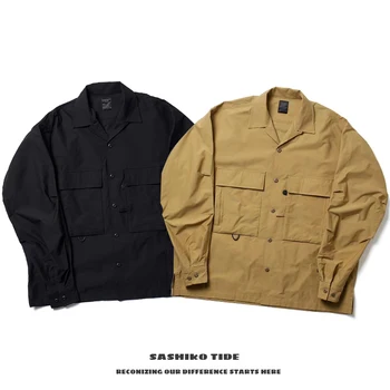 22AW Non PIER39, Японская Уличная Функциональная Свободная куртка с двумя мешками, рубашка Cityoy для мужчин, Новое поступление, пальто цвета Хаки