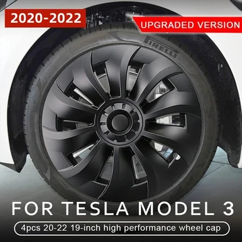 4 Шт. Для Tesla Модель 3 19-Дюймовый колпачок ступицы 2020 2021 2022 Производительность Сменный Колпачок колеса Крышка обода Колпачок Ступицы Полное покрытие Аксессуары