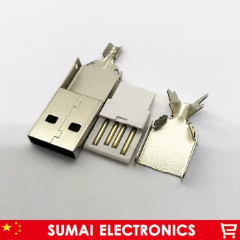 50 комплектов USB-штекерных разъемов 4Pin, 3 штекера Mini USB в 1