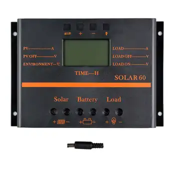 60A Контроллер Солнечной Панели PWM 60A Солнечный Контроллер 12 В/24 В Высокоэффективный Автоматический ЖК-дисплей USB Регулятор Зарядного Устройства Для Солнечной Батареи