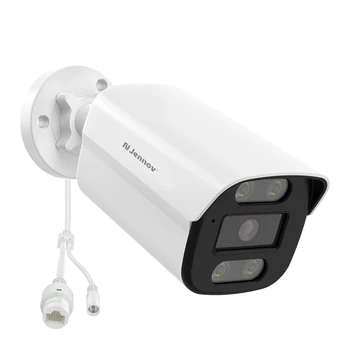 8MP 4K POE IP Камера Наружная Двухсторонняя Аудио Пуля Домашняя Безопасность CCTV Ai Сигнализация Обнаружения человека Цветное Ночное Видение для Системы NVR