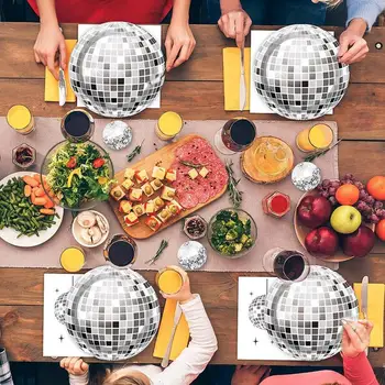 96 шт., набор посуды для вечеринок, одноразовые декоративные принадлежности для вечеринок, Набор с салфетками, Диско-шар, столовая посуда для празднования события