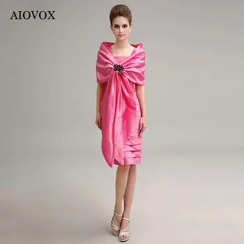 AIOVOX Элегантные Розовые Коктейльные платья на бретелях без рукавов, Простое платье для Встречи выпускников длиной до колен, Торжественное Vestidos De Gala