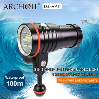 ARCHON D35VP II 4200lm dive photography light лампа для дайвинга 18650 Li-ion batter dive lights Видео Свет Красный УФ точечный светильник