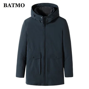 Batmo 2021, новое поступление, мужские куртки с капюшоном на 80% белом утином пуху, мужские парки, пальто размера плюс L-8XL 5105