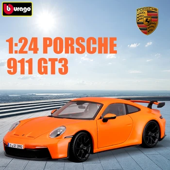 Bburago Porsche 911 GT3 Суперкары 1:24 Из Сплава Статического Литья Под давлением Автомобили Коллекционная Модель Автомобиля Игрушки Для Взрослых Детей