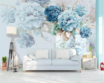 Beibehang Пользовательские 3D обои фреска Свежая ручная роспись пион цветочный сад гостиная ТВ фон стены 3d обои tapeta