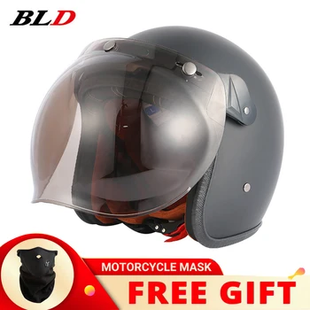 BLD181 Ретро 3/4 Мотоциклетный Шлем для мотокросса с Открытым Лицом casco Cafe Racer Для Мужчин И Женщин, Одобренный В Горошек Шлем Capacete