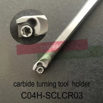 C04H-SCLCR03, держатель твердосплавного токарного инструмента диаметр 4 мм длина 100 мм используется вольфрамовая вставка CCGT030102L-F TN60