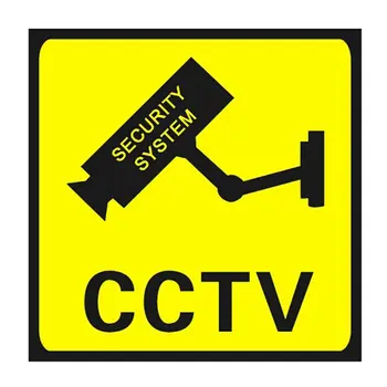 CCTV Видеонаблюдение Безопасность 24-Часовой Монитор Камеры Предупреждающие Наклейки Знак Оповещения Наклейка На Стену Водонепроницаемые Этикетки 110x110 мм