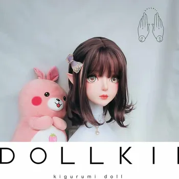 (DOLLKII-B) Высокое Качество Ручной Работы Женская Девушка Из Смолы С Половиной Головы Косплей Японская Ролевая Игра BJD Маска Кигуруми Кукла-Трансвестит Маска