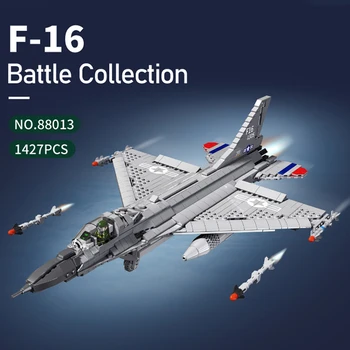 F16, Большой истребитель, Военная авиационная сборка, самолет с мелкими частицами, строительные блоки, модель головоломки, игрушки для мальчиков, подарки на день рождения