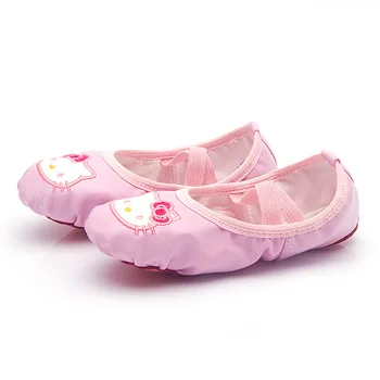 HelloKitty/ милые детские танцевальные туфли с мягкой подошвой из мультфильмов для девочек, простые и удобные балетные туфли для взрослых, обувь для йоги