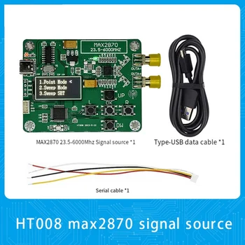 HT008 Источник сигнала MAX2870 STM32 Генератор сигналов 23,5-6000 МГц Точка Поддержки Источника сигнала/Режим Зеленый
