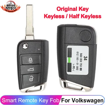 KEYECU Оригинальный Дистанционный Брелок 434 МГц ID48 Чип Для Volkswagen MQB Golf VII MK7 Для Skoda Octavia A7 2017 5G0959753BC BB OEM Ключ