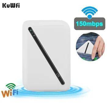 KuWFi WIFI Маршрутизатор 150 Мбит/с, беспроводной 4G WIFI маршрутизатор с точкой доступа sim-карты, высокоскоростной портативный интернет-маршрутизатор LTE