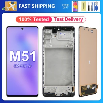 M51 100% Тест Высокого Качества Для Samsung Galaxy M51 M515 M515F M515F/DS ЖК-дисплей с Сенсорным экраном Дигитайзер В Сборе Запчасти Для Samsung M51