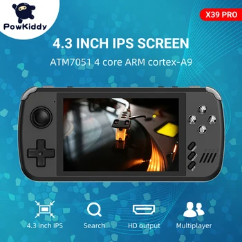 POWKIDDY X39pro 4,3 Дюймовый IPS Экран Портативная Игровая консоль X39 Ретро Игра PS1 Поддержка Проводных Контроллеров Детские подарки