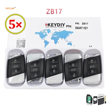 RIOOAK 5 шт. Универсальный KEYDIY ZB17 KD Smart Key пульт дистанционного управления для KD-X2/KD200/KD900/KD MINI/URG200 ключевой программатор vw key Бесплатная доставка