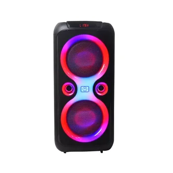 TEMEISHENG OEM Двойной 8-Дюймовый НЧ-динамик 20 Вт Открытый портативный Беспроводной Караоке LED Light Bluetooth Party Speaker