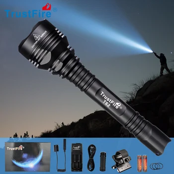 Trustfire T62 Мощный тактический фонарь с подсветкой, светодиодный XHP70, Водонепроницаемая лампа IPX8, Ультраяркая защита на открытом воздухе, личная охота