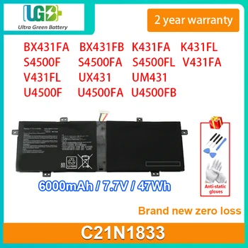 UGB Новый Аккумулятор для ноутбука C21N1833 Asus ZenBook 14 UM431 UM431DA-AM020T UX431 UX431FA UX431FN UX431FL UX431DA UX431FN-AN002T