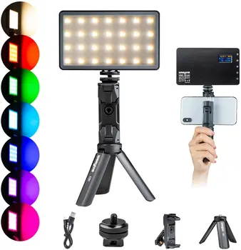 Viltrox Weeylite RB08P RGB светодиодный Светильник для Видео Камеры 0-360 Полноцветный Выходной Видеосигнал С Регулируемой Яркостью Двухцветный Панельный Светильник со Штативом