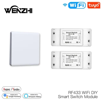 Wifi RF 433 МГц, выключатель света, модуль DIY Для беспроводного пульта дистанционного управления, реле автоматизации, приложение Smart Life Tuya С Alexa Google Home