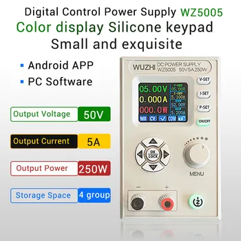 WZ5005 понижающий Преобразователь Постоянного тока Модуль Питания CC CV 250 Вт С Регулируемым Регулированием Лабораторный Переменный Источник Питания с ЖК-дисплеем