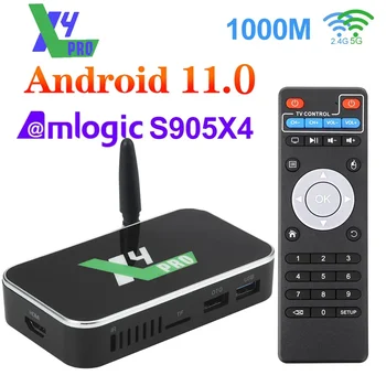 X4 PRO Android 11,0 Smart TV Box Amlogic S905X4 4 ГБ 32 ГБ 1000 М WiFi Телеприставка 4K Медиаплеер ТВ-Ресиверы VS X3 PRO KM6