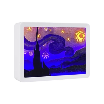 Аниме Лайтбокс Baby Night Light Shadow Box Рамка Картина Звездного неба Ван Гога Diy Craft Рождественское украшение Mystery Box подарок