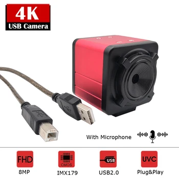 Без Искажений 4K HD Автофокус USB Веб-камера с микрофоном 8MP IMX179 USB2.0 Промышленная видеокамера для ПК, ноутбука, Skype