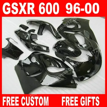 Бесплатные пользовательские обтекатели для SUZUKI SRAD 1996 1997 1998 1999 2000 GSXR600 GSXR750 ярко-черный 96-99 GSXR 600 750 комплект обтекателей DB663