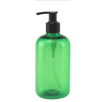 бутылка лосьона для выжимания зеленого цвета 500 мл многоразового использования пластиковая с черным насосом-распылителем ПЭТ Пластиковая Портативная бутылка для лосьона