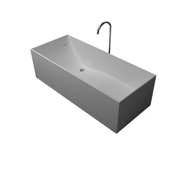 ванна с твердой поверхностью из камня 1700x720x540 мм, одобренная CE, Прямоугольная Отдельно Стоящая ванна Corian Matt White RS6514