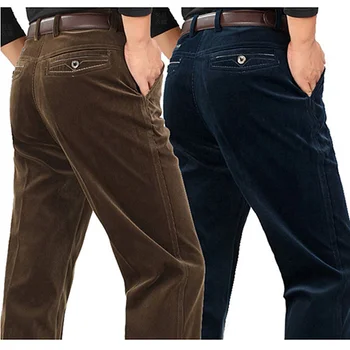 Вельветовые брюки, свободные джоггеры для бега трусцой среднего возраста, мужские брюки для папы, установленные осенью и зимой 2023, мужские повседневные брюки для мужчин