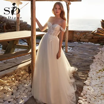 Винтажное Свадебное платье Принцессы SoDigne 2022, Элегантный Корсет с кружевными аппликациями, Свадебное платье Robe De Mariee