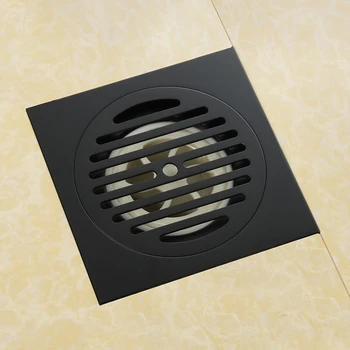 Высококачественная черная твердая латунь 150x150 мм квадратная защита от запаха, слив в пол, ванная комната, балкон, слив для душа