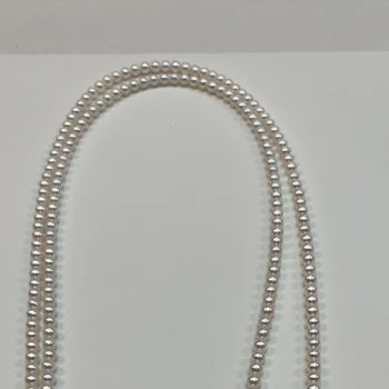 Двухнитевое круглое ожерелье из белого Жемчуга AAAA 4-5 мм цвета Морской волны Akoya, 16 дюймов, 14 К, застежка из чистого золота, Бесплатная доставка
