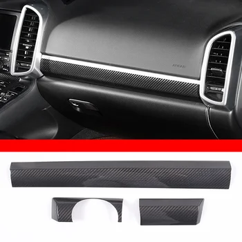 Для Porsche Cayenne 2011-2017, Автомобильная центральная консоль из настоящего углеродного волокна, декоративная накладка, наклейка на приборную панель, автомобильные аксессуары